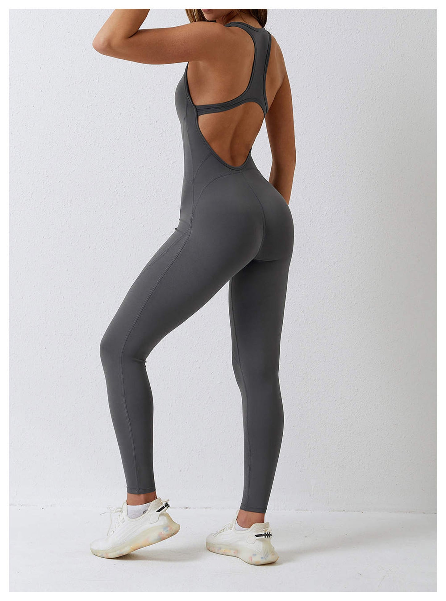 Grey Open Back One Piece